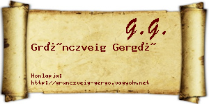 Grünczveig Gergő névjegykártya
